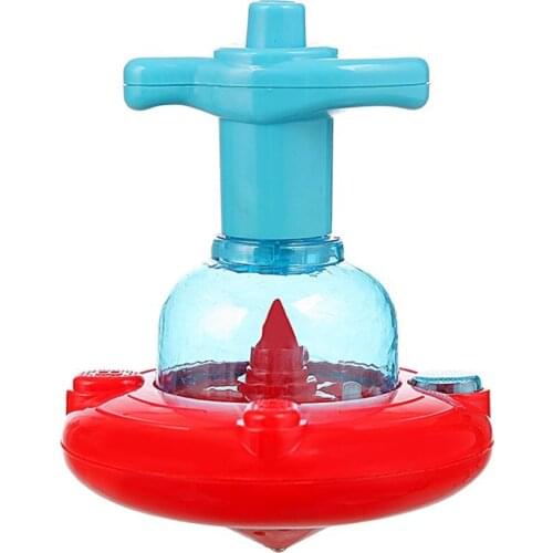 Glowing imitation wood top toy colorful music flash electric top