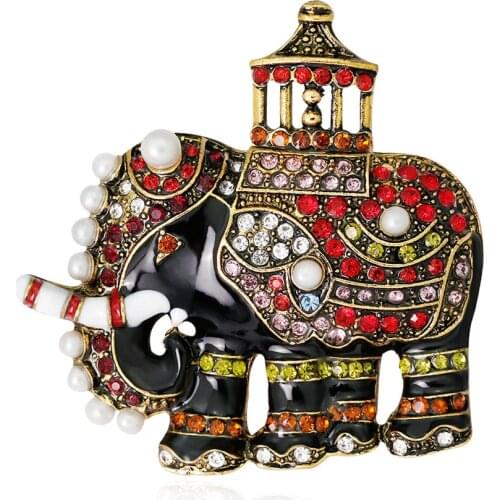Vintage Lovely Animal Brooches Pin Retro Exquisite Elephant Brooch Fashion Accessories Sweater Scarf Jewelry Accessories AL204