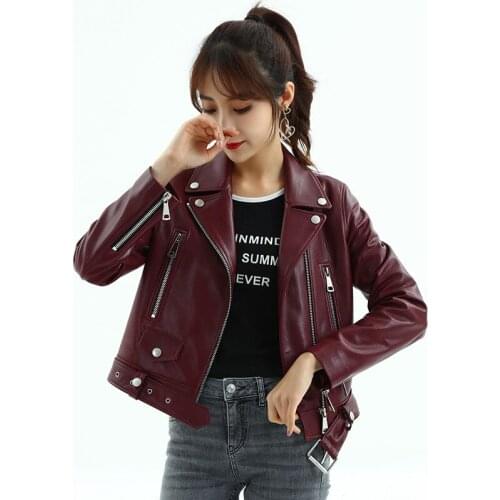 Leather Coat Women Spring 2021 New Korean Version Short Sheepskin Racer Jacket