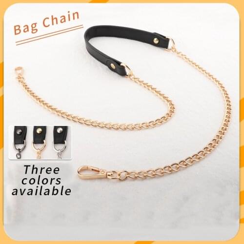 Womens Satchel Flat Bottom Chain Shoulder Satchel Bag Strap Leather Bag Bag Metal Accessories Decompression Type Bag Strap