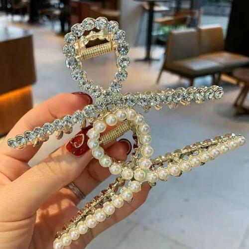 New Hyperbole Big Pearls Acrylic Hair Claw Clips Big Size Makeup Hair Styling Barrettes for Women Hair Accessories