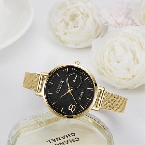 2020 Fashion Womens Watch Rose Gold Dial Quartz Watches All Steel Clock Mesh Strap Gift Drop Shipping Reloj Mujer Montre Femme