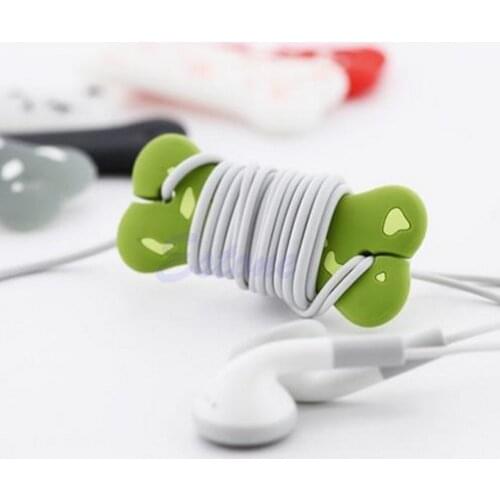 1PC Cute Cartoon Dog Bone Cord Cable Wrap Manage Headphone Earphone Winder Cable Organizer Protector Holder
