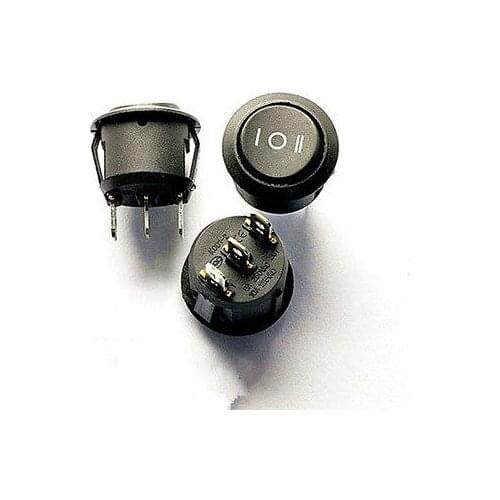 10PCS 3 files 3 Pin Round Rocker Switch power switch 10A/125V 6A/250V