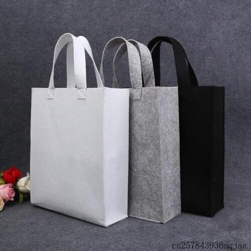 100pcs Felt Tote Handbag Blank Fashion Shopping Bags for Cloth Books Fashionable Thick Eco Reusable Gift Bags