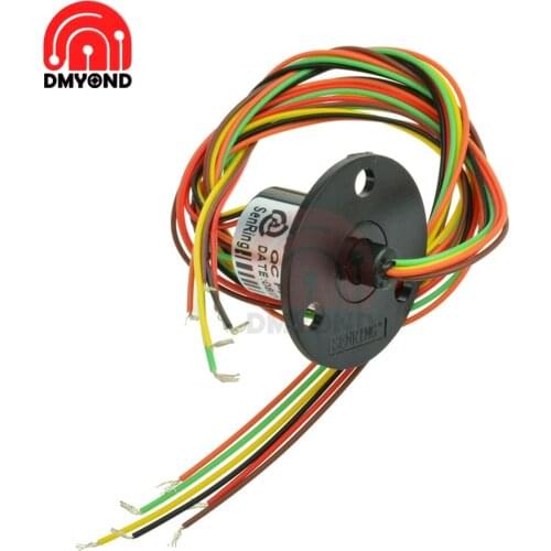 12.5mm 300Rpm 22mm 6 Wires CIRCUITSx2A Capsule Slip Ring AC/DC 240V 2A for Monitor Robotic Electrical Test/Medical Equipment