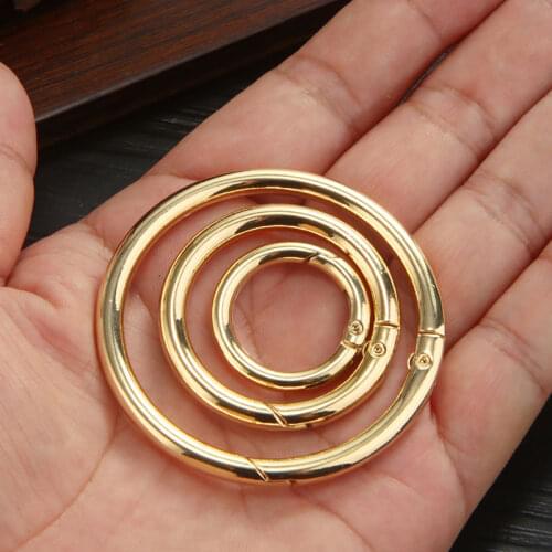 4pcs/set 20-50mm Metal Spring Ring loose-leaf Binding Ring Spring Rings Keychain Binder Clip Luggage Buckle DIY Notebook Binding