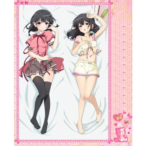 Anime Cartoon Sora no Method Double Bolster Hugging Pillow Case Pillow Cover Pillowcase Peach Skin 2 Way No.65110