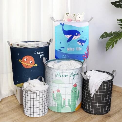OTHERHOUSE Large Waterproof Laundry Basket Foldable Laundry Bag Toy Storage Buckets Laundry Hamper Bathroom Clothes Organizer
