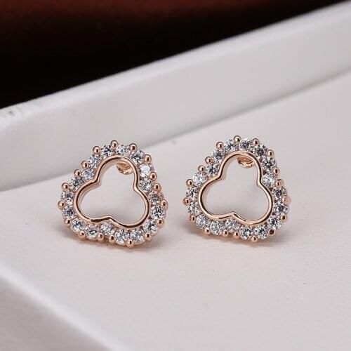 DE278 Fashion Delicacy 4A Zircon Geometry Flower Ear Stud GIRLS Gift Party Banquet WOMENS Jewelry Ear Stud 2021
