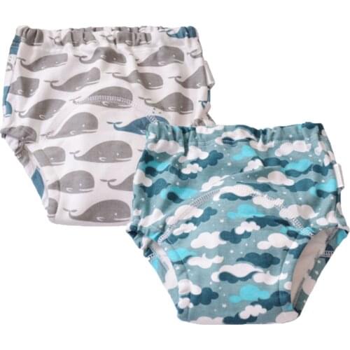 Baby Reusable Training Pants Cloth Diapers Toilet Learning Nappies Toddler Training Panties Baby Kids Shorts 2Pcs/lot