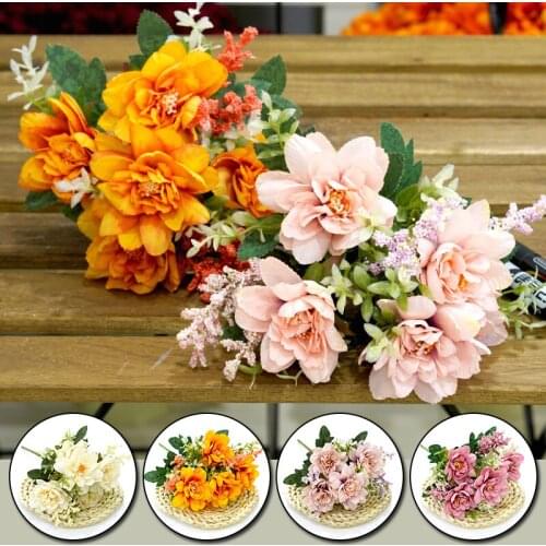 Artificial Silk Orchid Multi-headed Butterfly Flower for Home Wedding Bride Decoration False Bouquet Home Photography Props