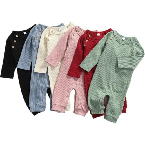 Newborn Baby Girls Boys Clothes Rompers Bodysuits Ruffle Sleeve Jumpsuit Bodysuit Cute Infant Romper Outfits Childrens Clothing