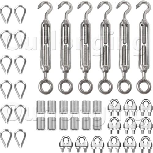 Heavy Duty 316 Stainless Steel Cable Railing Kits For Stair Posts Balustrades Deck Railing Kits Fitting For 1/8 Inch Wire Rope