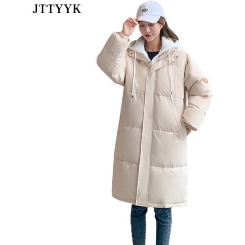 Korean Fashion Parkas Women Winter Down Jacket Coat Hooded Warm Thick Oversize Jacket Female Padded Coat Winter Clothing Ladies