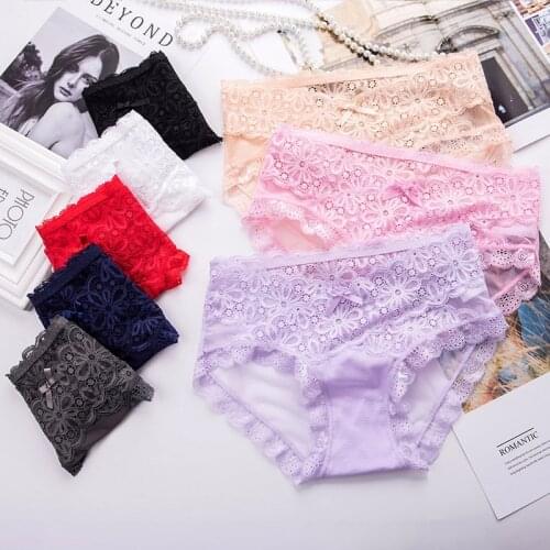 Lace Underwear Women Sexy Low Waist Seamless Cotton Ladies Briefs Lace Underwear High Quality For Low Waist Women Thongs