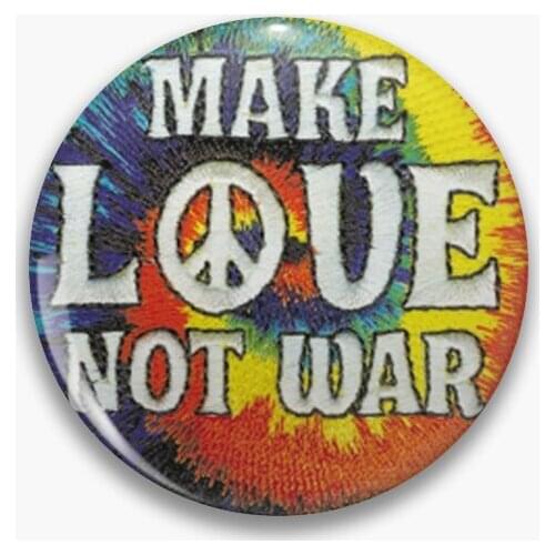 Make Love Not War Soft Button Pin Lover Collar Gift Women Decor Fashion Lapel Pin Cartoon Funny Badge Hat Jewelry Metal Cute