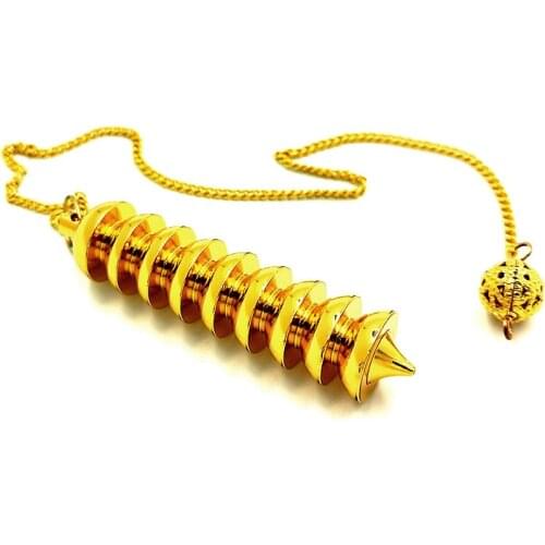 Copper Pendule for Reiki pendant Healing Divinatio Spiritual Wicca Amulet Screw Shape Chakra Pendulum energy therap pendulo