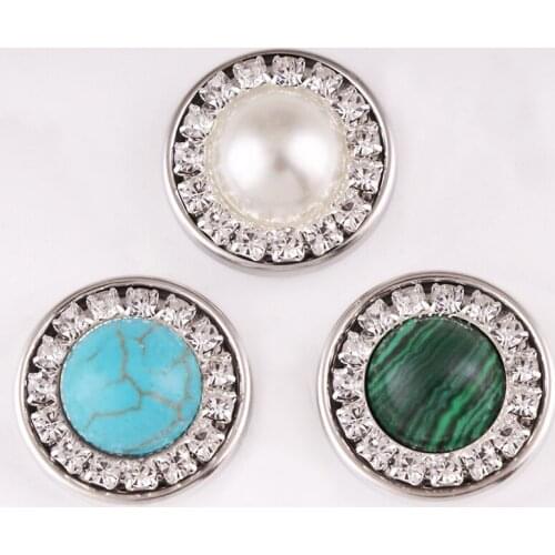MF1126 crystal stone 18mm Metal Snap button DIY jewelry