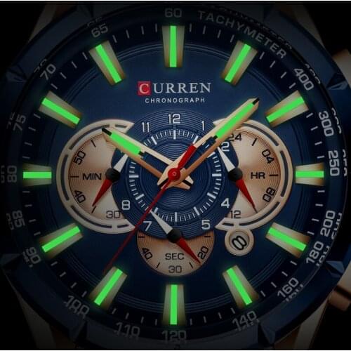 Curren 8363 Watch Men Waterproof Chronograph Watches Military Army Stainless Steel Male Clock Top Brand Luxury Man Sport Watches