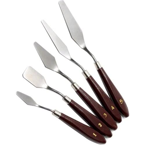 5 Pcs Painting Knife Set Stainless Steel Painting Mixing Scraper Artist Oil Painting Palette Knife Spatula Painting Art Drawing