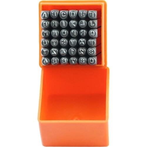 36 Pcs Stainless Steel Letter Number Stamps Punch Set Hardened Metal Leather Craft Stamp Tools Kit WWO66