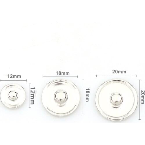 New High Quality Silver 12mm,18mm,20mm Metal copper Snap Fasteners Press Buttons Sewing DIY Photo Glass cabochon