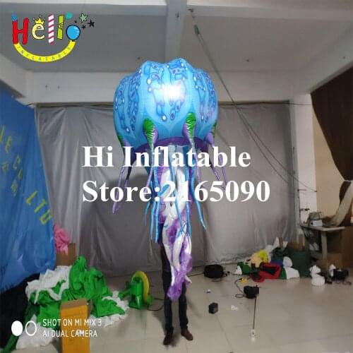 2 m high new parade decor walking inflatable led costume jellyfish puppet inflatable
