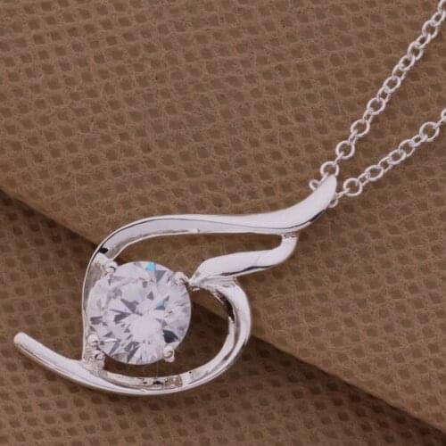 Wholesale High quality silver plated Fashion jewelry chains necklace pendant WN-392
