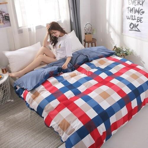 Fashion Plaid Stripes Duvet Cover Quilt Cover Comfortable Comforter Cover with Zipper 150x200cm/180x220cm/200x230cm/220X240cm