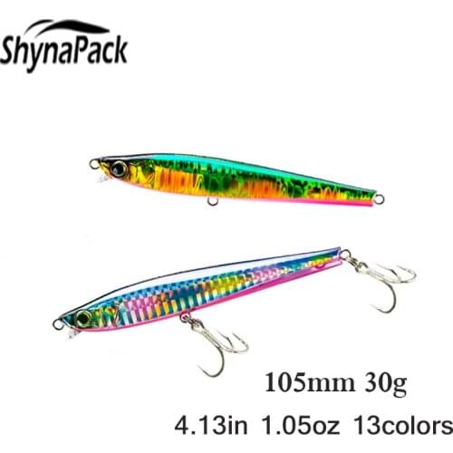 1Pcs 105mm 30g 13 Colors Top Water Lure Sinking Minnow Lure Carp Fishing Wobbler Swimbait Tackle Fly Fishing Accessories
