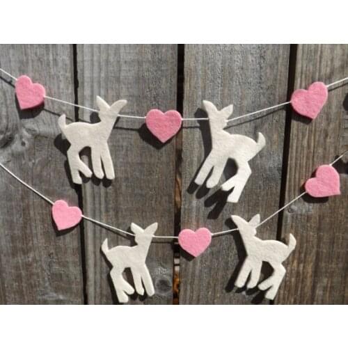 Fawn deer Christmas felt Garlands buntings Christening wedding birthday bridal baby shower Church decor banners