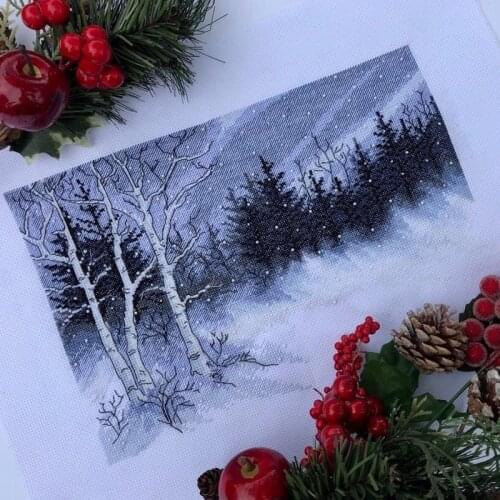 Snow in winter 39-30 Counted Cross Stitch 11CT 14CT 18CT DIY Chinese Cross Stitch Kits Embroidery Needlework Sets