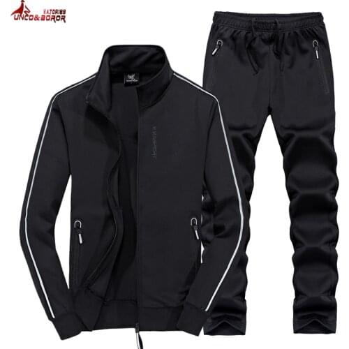Autumn winter Men`s sets sportswear Tracksuit jackets + Pants Men Casual gym jogger Sporting Suits 6XL 7XL 8XL track suit men