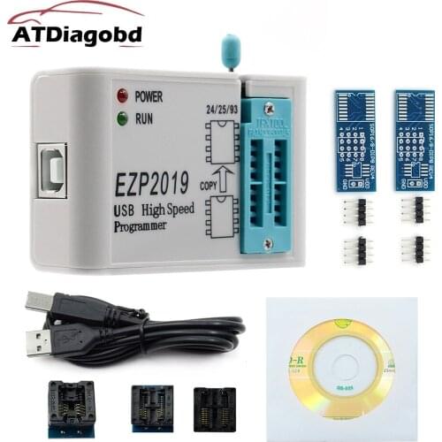 New EEPROM 25 flash bios chip EZP2019 eprom usb programmer with 5 adpaters EZP2019 high-speed USB SPI Programmer support24 25 93