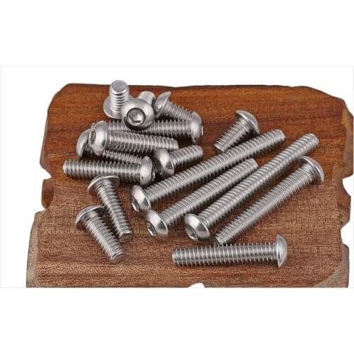 304 Stainless steel round head hexagon socket screw pan head hexagon socket bolt 2#-56 10#-24 20Pcs