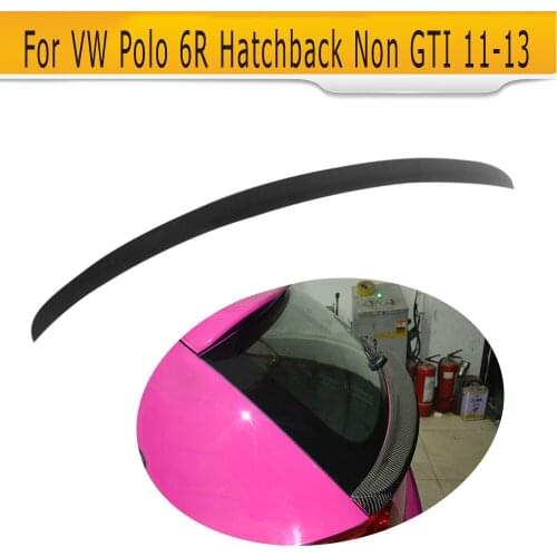 Carbon fiber rear mid lip spoiler wing for VW Polo Hatchback 6R GTI Standard 2011 - 2016 Car Cover