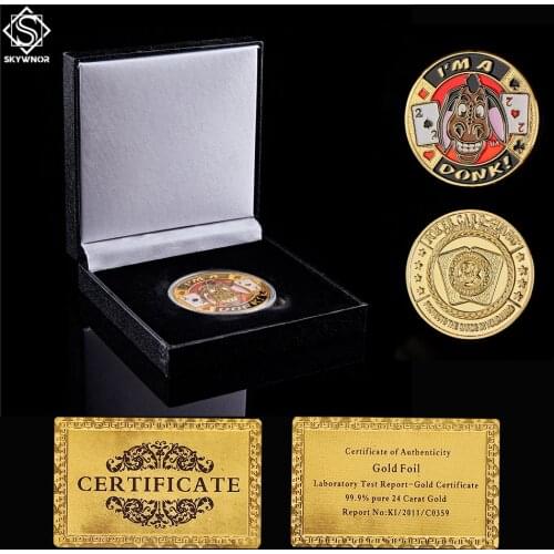 Poker Card Guard Token Entertaining "I'm A Donk" Good Luck Collectible Coin W/ High-end Box Protection