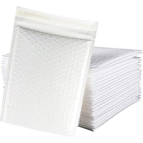 50PC Bubble Mail Clip Paper Envelope Lining Poly Mail Self-styled White Mail Mail Clip Envelope Bubble Paper Mail Courier Bag