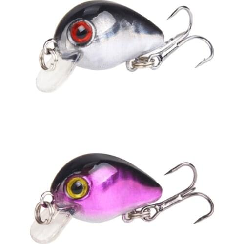 1Pcs 10Color Lures 30mm 1.6g 3D Eyes Hard Fishing Crankbait Swimming Fishing Lure Jig Artificial Bait Topwater For Fishing