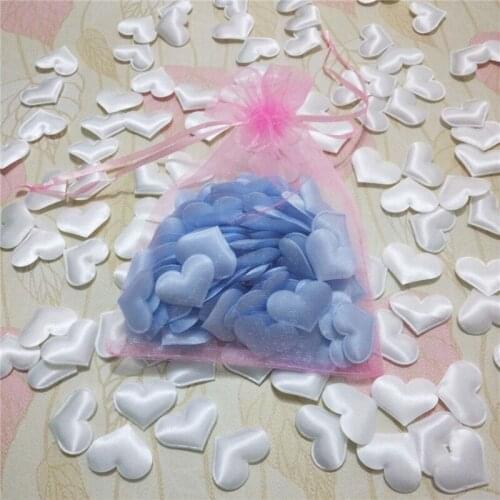 100Pcs Sponge Love Heart Shaped Flower Petals Confetti Wedding Throwing Petals Wedding Crafts Supplies+Gauze Element Bag 7Z