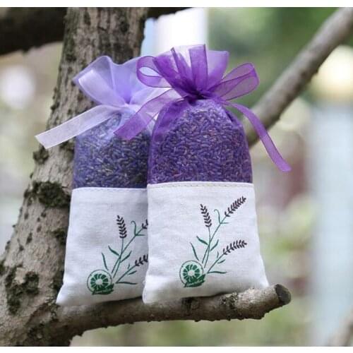 1000pcs Lavender brown flower bag Pure cotton encryption yarn double-sided printed lavender sachet bag
