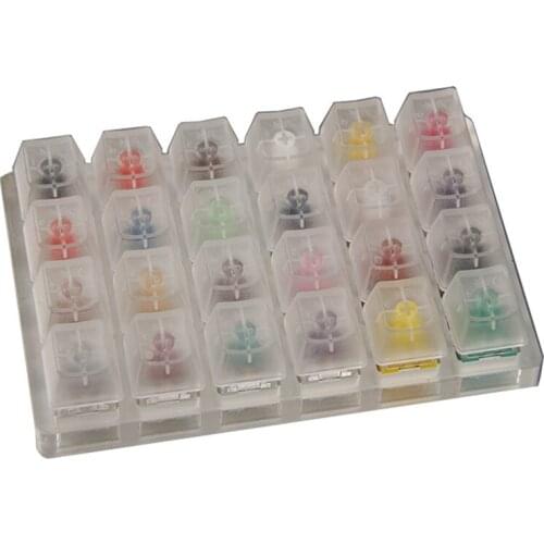 24 Switch Switches Tester with Acrylic Base Blank Keycaps for Mechanical Keyboard for Kailh Box