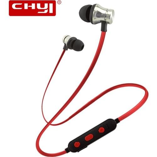 CHYI Wireless Bluetooth Earphone With Microphone Sport Magnetic Neckband Headphone Stereo Earbud For IPhone Android Phone