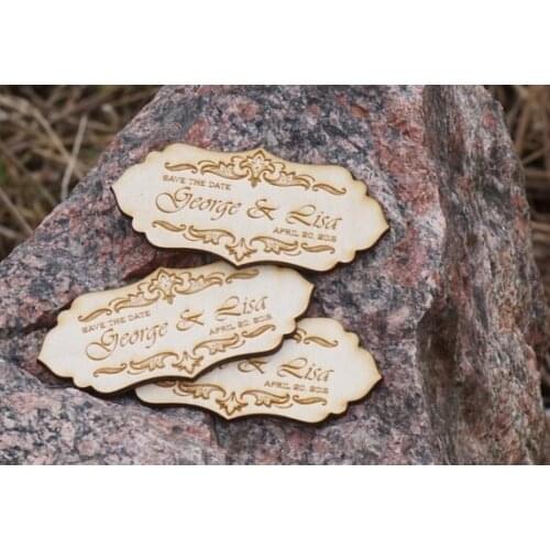 Wood Magnet, couple magnet, engraved magnetave the Date Magnet, 25 Engraved Ornament for Wedding,Personalized wood