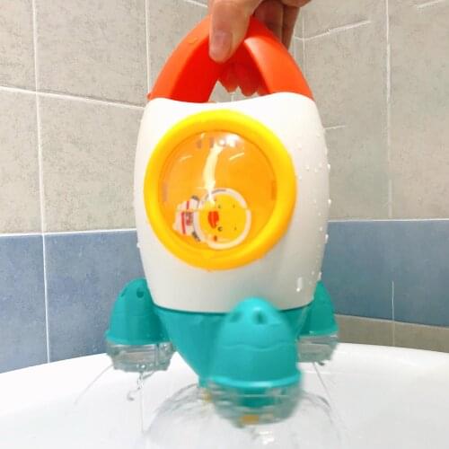 Baby Rocket Shape Pool Rotating Water Spray Children Boys Girls Bathroom Toy