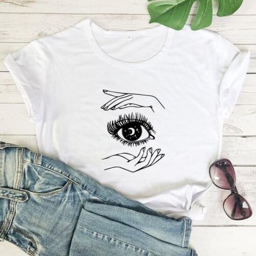Witch Eye Hands T-shirt Aesthetic Halloween Party Graphic Tshirt Camiseta Funny Women Metaphysical Witchy Top Tee Shirt