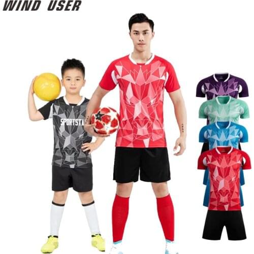 Soccer jerseys sets football uniform Boys Football jersey soccer Kids and Adult Joursey Sport set with socks
