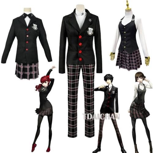 Game Persona 5 The Royal Yoshizawa Kasuka Cosplay Costume Women Girls Halloween P5 Cosplay Full Set Skirt School Uniform Suit
