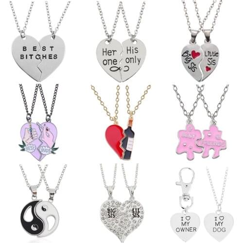 Best Friends Friendship Necklace Charm Women Enamel Love Coffee Cola Cup Pendant BFF Couple Female Accessories Jewellery Gift